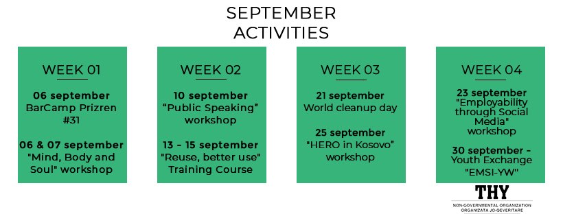 Our September Activities Calendar